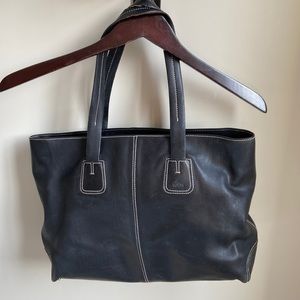 Tod’s black leather tote bag